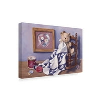Zaštitni znak likovna umjetnost 'Teddy i Crveni gumb 2' Canvas Art by Cecile Baird