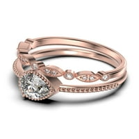 Minimalist 1. Karata Kruška Diamond Moissanite klasični zaručnički prsten, moderni vjenčani prsten u 10k čvrsto