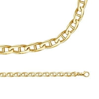Ogrlica od 14 karatnog žutog Zlatnog masivnog sidrenog lanca, moderna karika od prave kože