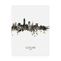 Zaštitni znak Fine Art 'Cleveland Ohio Skyline Portret II' Platno umjetnost Michaela Tompsetta