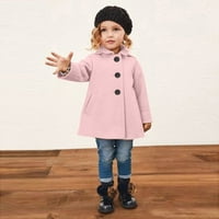 Vedolay Girls odijelo jakne za malu djevojčicu Čvrsti kaput Elegantni ovratnik dvostruka jakna od vunenog kaputa,