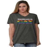 Brak je ponos na prava homoseksualaca i LGBTK majice s izrezom u obliku slova u za muškarce i žene u obliku slova