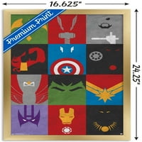 Comics of the comics-Avengers-minimalistički Zidni plakat s rešetkom, 14.725 22.375