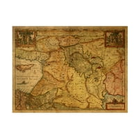 Red Atlas dizajnira 'Karta Svete zemlje Izrael 1657' Platno umjetnost