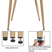 Easyfashion baršunasti blagovaonice s drvenim nogama, set od 2, aqua