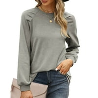 Ženske dukserice ženski osnovni lagani pulover s kapuljačom i ženskim vrhovima Plus Size, sivi a-list