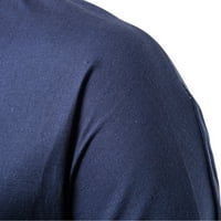 Muški pulover s uspravnim ovratnikom s tri četvrtine rukava, Muška jednobojna široka bluza