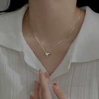 Ogrlica od srebra s ljubavlju ženski manjinski dizajn Instagram osjećaj svjetlosti nježno srce lanac ogrlice za