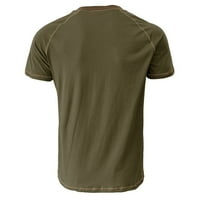 Aherbiu vrhovi za vježbanje za muškarce gumb za notch v vrat kratki rukavi pulover ljeto casual izlazeći majice