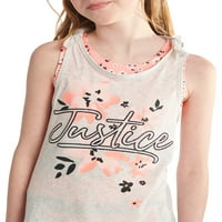 Justice Girls Collection Twist Back 2 -FER tenk, veličine XS -xl Plus