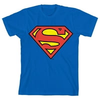 Kraljevsko plava dječačka majica s logotipom iz crtića Superman - velika veličina