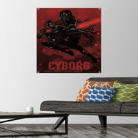 Stripovi: tamni umjetnički kiborg plakat na zidu s gumbima, 22.375 34
