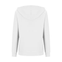 Kapuljače za žene pulover slatka moda udobna casual print džep džep tweairt gornja bluza bijela xxxl
