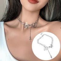 Ogrlice za žene leptir ogrlica ženski trend lagani luksuzni dizajn univerzalna ogrlica s lančićem za ključnu kost