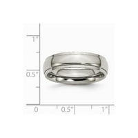 Čvrsti titanijski obrubljeni Edge Plain klasični prsten za vjenčanje Veličina 6