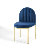 Bočna stolica za ručavanje, set od 2, baršun, zlatno plava mornarica, moderni suvremeni urbani dizajn, kuhinjska