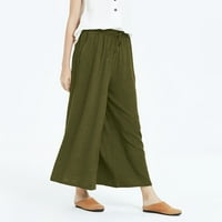 Ženske hlače u donjem rublju, Radne hlače s elastičnim strukom, ošišane hlače, ljetne Ležerne lepršave hlače,