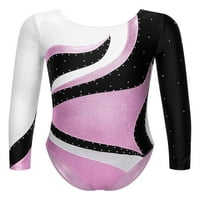 Msemis Gimnastika Leotards za djevojčice Sparkle Rhinestone Balet Unitard Biketard Dance odjeća ružičasta 12