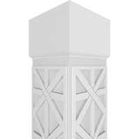 Ekena Millwork 12 W 8'H Obrtni klasični kvadratni ne-konusni Imperial Fretwork Stupac W Standard Capital & Standard