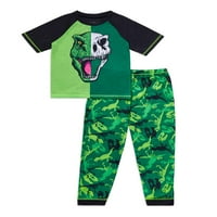 Sveti Eve Boys Dinosaur kratki rukavi dugački hlače, dvodijelne pidžame set veličine 4-16
