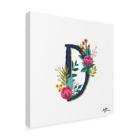 Zaštitni znak likovna umjetnost 'Romantični luksuzni monogram d mornarice' platno umjetnost Janelle Penner