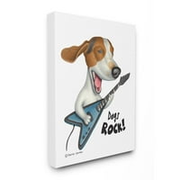 Stupell Industries Beagle s glazbenom inspiracijom gitare 'Dog's Rock' koju je dizajnirao Danny Gordan