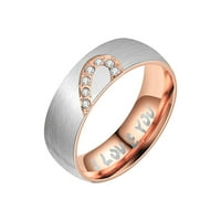+ Titanski čelik pola breskve u obliku srca upareni prsten nakit poklon za Valentinovo hipoalergenski prstenovi