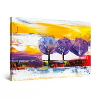 Umjetnost na platnu apstrakcija-plava i crvena lizalica drveće Slikarstvo - umjetnički tisak za spavaću sobu 24