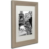 Zaštitni znak likovna umjetnost Carrousel de la Tour Eiffel Canvas Art by Philippe Hugonnard, White Matte, breza
