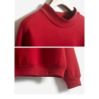 Ženski casual pulover dukserica lagani jednobojni gornji dio dugih rukava s okruglim vratom široke majice