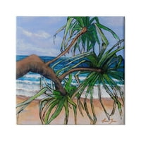 Stupell Industries, obala plaže, Palma, nagnuta biljka, slika Ocean, 17 godina, Dizajn Lauren Jane