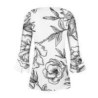 Ženske majice s tunikom u veličini Plus, ljetne bluze s izrezom u obliku slova u i rukavima s lampionima,majice