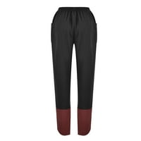 Ženske hlače jednobojne tajice srednjeg struka ljetne Ležerne široke hlače za trčanje s džepovima udobne podstavljene