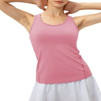 Ženski prsluk s okruglim vratom, gornji dio za vježbanje bez rukava, bluza bez rukava, jednobojna Majica u sivoj