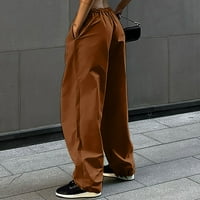 Teretne hlače za žene, jednobojne široke hlače s džepovima, kombinezoni, Polukombinezon, široke hlače, Modne udobne