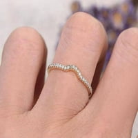Zaručnički prsten od 0 karata s dijamantima Moissanite jubilarni prsten sa zakrivljenim dizajnom U obliku antiknog