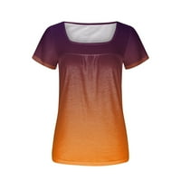Cyzz Celler Ženski vrhovi proljetna ljetna moda povremeni kvadratni vratni vrhovi majica kratkih rukava đumbir