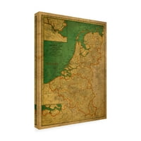 Red Atlas Designs 'Nethlands Belgium Map 1940' Canvas Art