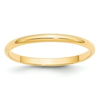 Primarno zlato, karatno žuto zlato, lagani polukružni Prsten, Veličina 13