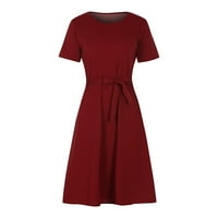 Modna haljina nova referenca za žene, ležerna Temperamentna modna jednobojna, elegantna haljina u boji vina srednjeg