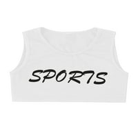Sportski crop dres za djevojčice, tenisica za trčanje, jazz hip hop, plesni prsluk na otvorenom, veličina 6-Crna