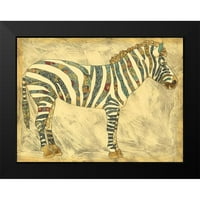 Zarris, Hariklia, uokvirena Crna suvremena muzejska umjetnička gravura pod nazivom Kraljevska Zebra