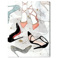 Wynwood Studio Canvas Collection kolekcija moda i glam cipela zidna umjetnička platna Print Bijelo svjetlo ružičasto