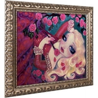 Zaštitni znak likovna umjetnost Little Briar Rose Canvas Art by Natasha Wescoat, zlatni ukrašeni okvir