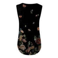 Ženske tunike s cvjetnim printom Plus size majice za skrivanje trbuha tunika majice kratkih rukava ljetna slatka