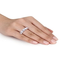 3-karatni Moissanite prsten od bijelog zlata od 10 karata, polu-vječnost