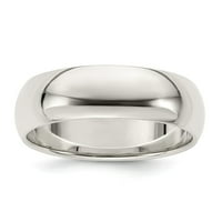 Čvrsto Sterling srebro, jednostavna klasična kupola, Veličina 12. Vjenčani prsten