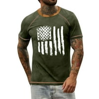 Muškarci majice retro povremeni kratki rukavi muškarci majice majice o-Neck American Nezavisnost Dan tiska Muški