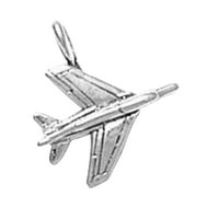 Sterling Silver 18 BO lanac 3D Jet Fighter Airplane privjesak ogrlica