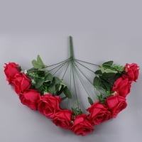 Umjetno cvijeće ruže s 10 glava plastične biljke vjenčani dekor za dom na otvorenom